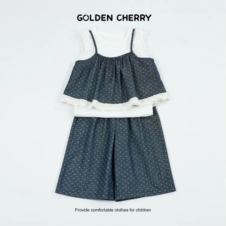【金樱桃Golden cherry】小童高定洋气波点洋气百搭三件套356025