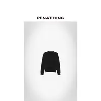 【RENATHING】马鞍肩圆领长袖羊绒毛衣