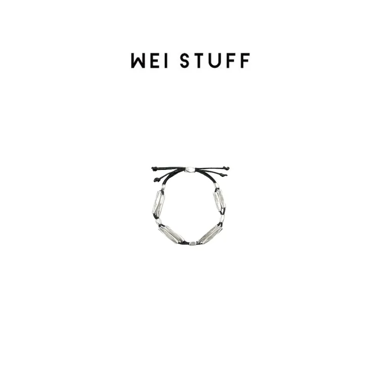 WEI STUFF 925银手链  时尚个性百搭银手链菱形竹节手链 4642