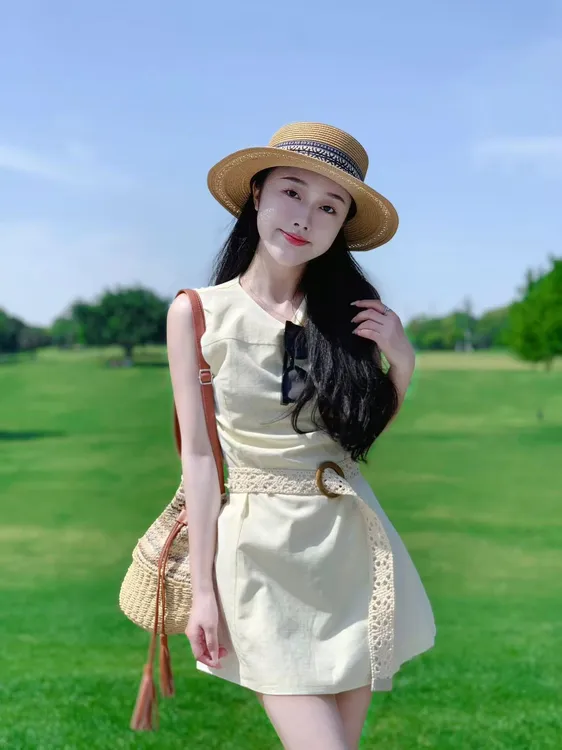法式小个子甜美减龄连衣裙女2025夏季新款收腰显瘦气质百搭套装