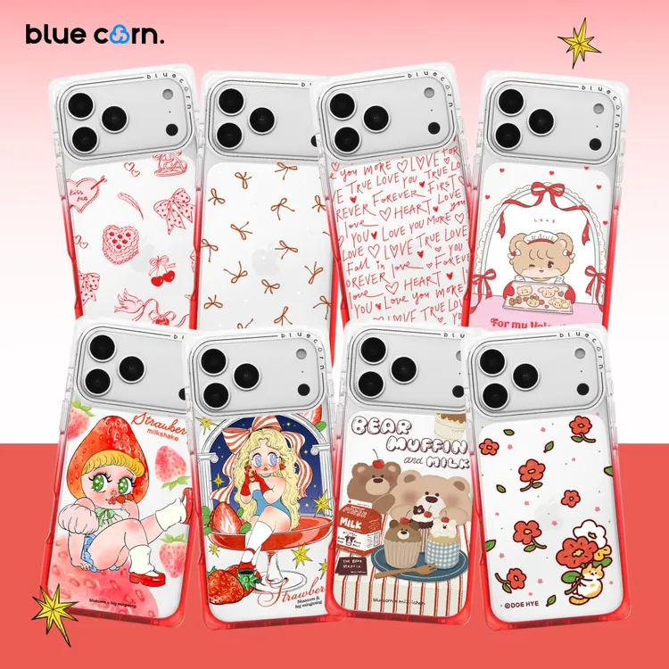 蓝色苞米红白奶方 适用于苹果iPhone17/16/Pro/Max手机壳