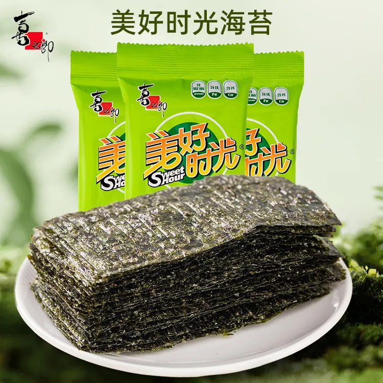 美好时光海苔原味1.5克装紫菜即食寿司拌饭海味薄脆年货儿童零食