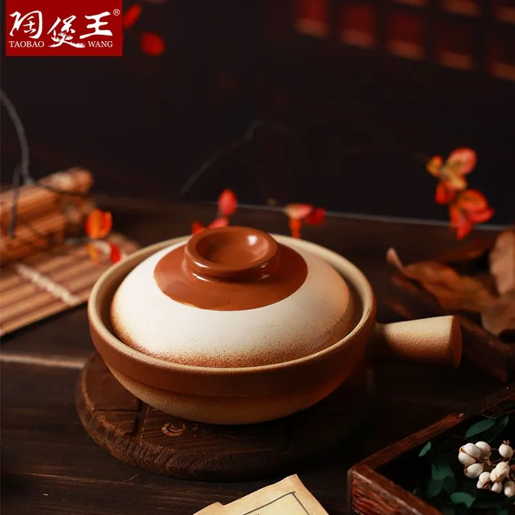 陶煲王耐高温陶瓷煲家用复古单把锅带柄砂锅煲仔饭啫啫煲小砂锅