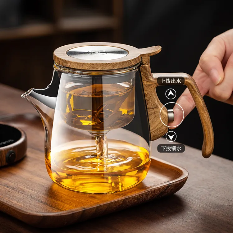 2026新款泡茶壶无杆磁吸飘逸杯冲茶器全玻璃内胆茶水分离泡茶神器商品图