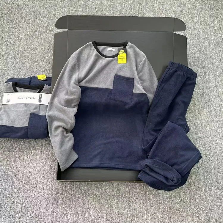 法单牛货 家居两件套 男士秋冬加绒保暖家居服套装