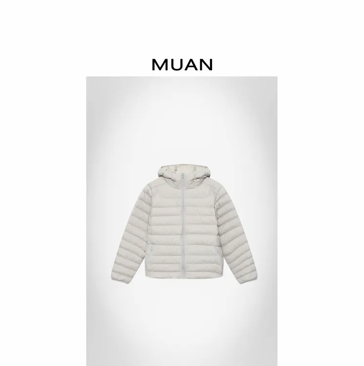 木岸MUAN:《排骨连帽羽绒服》定制空气壳90白鸭羽绒服女D-MJ-F8358
