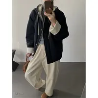 新款气质休闲百搭时尚简约舒适连帽棉服M5389