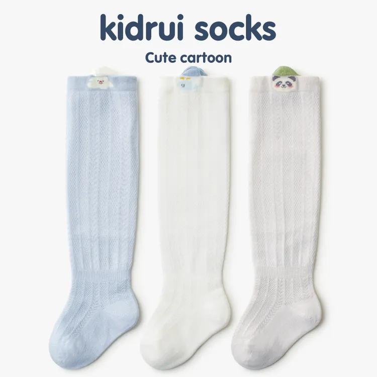 喜得瑞婴儿长筒袜夏季薄款棉质网眼新生儿松口高筒袜男宝宝过膝袜