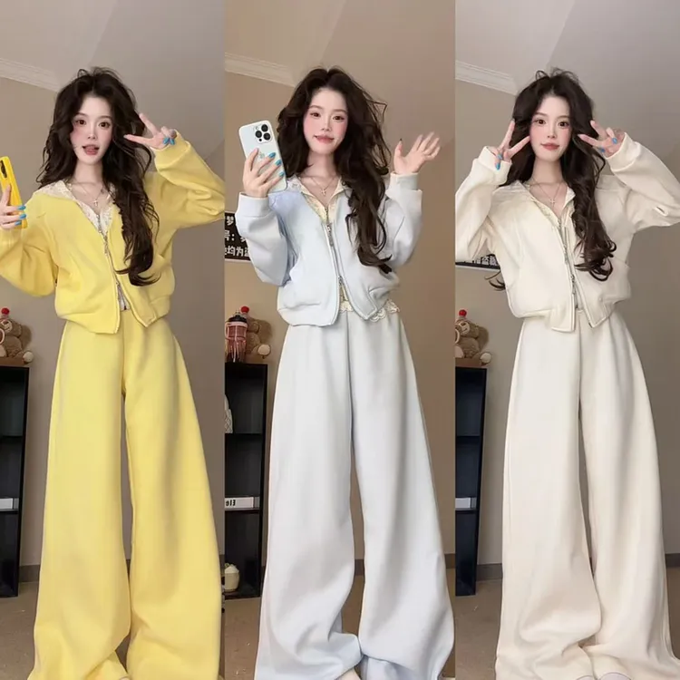 秋冬季韩系卫衣松弛感穿搭配一整套装女2025新款秋冬装超火小个子