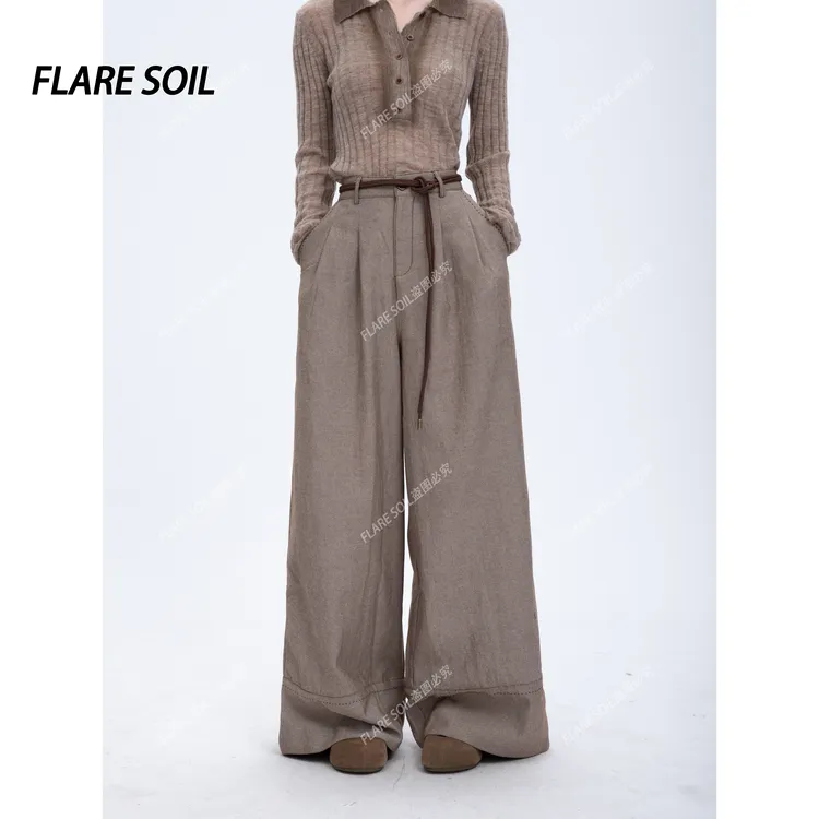【FLARE SOIL】软牛仔裤西装阔腿裤休闲西裤牛仔料子长裤 T4681B