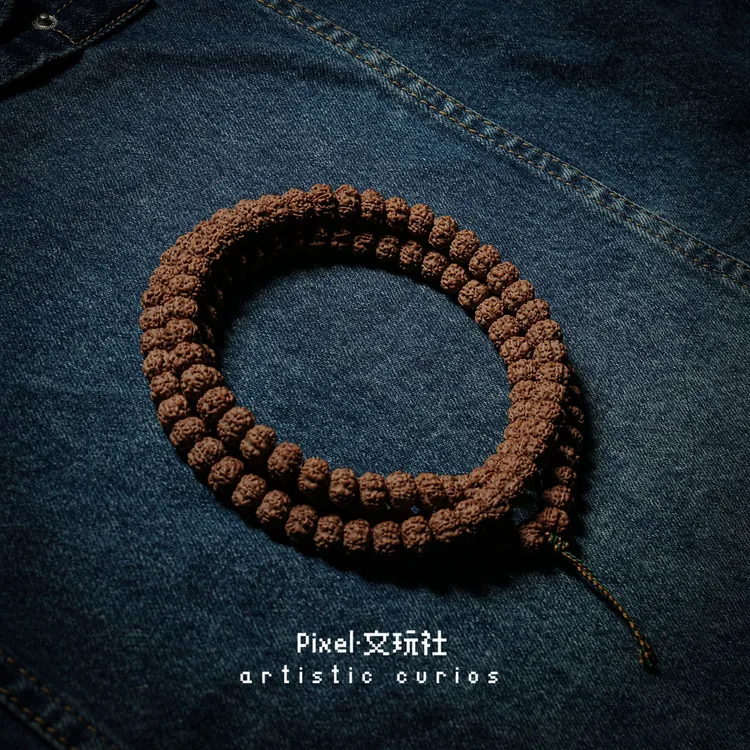 像素·文玩社【刹车片】勿里达老树细纹平头平尾双龙纹金刚菩提