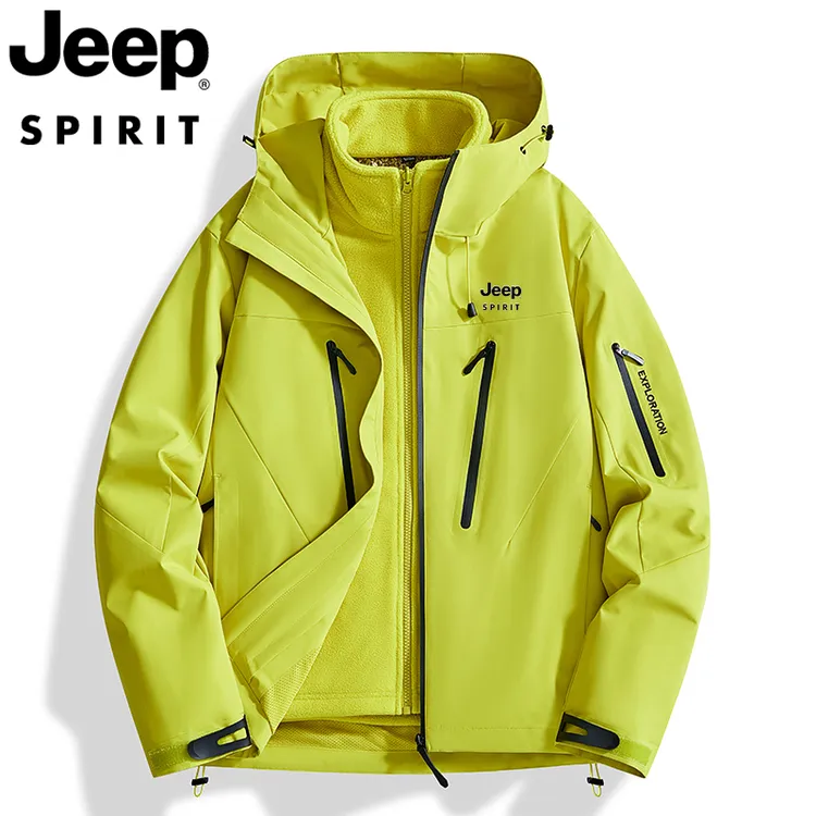 JEEPSPIRIT冲锋衣男女2025新款秋冬季防风防水保暖户外运动外套