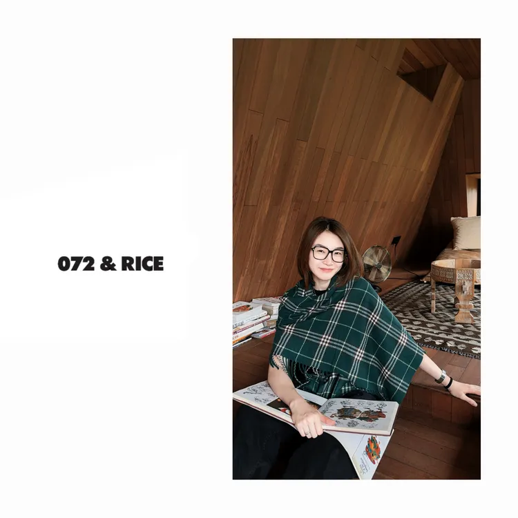 072 & RICE【格子围巾】时尚休闲百搭格纹流苏围巾 DH0303