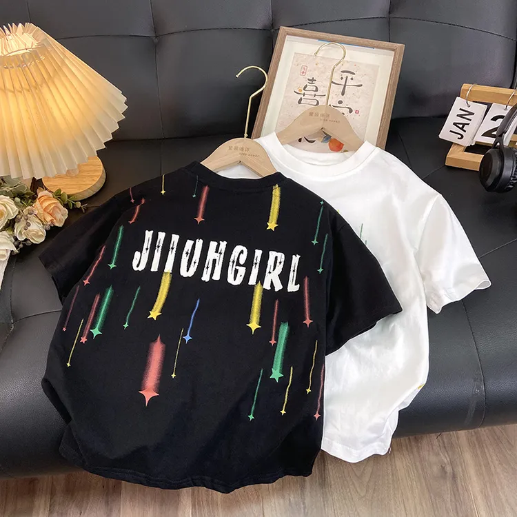 佑妈家童装 儿童夏款短袖 男女童纯棉T恤 中大童潮款短t