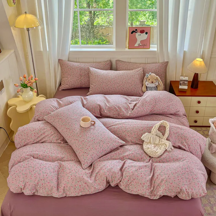 【小布袋五件套】2025秋冬爆款古法云感水洗棉四件套学生宿舍三件套