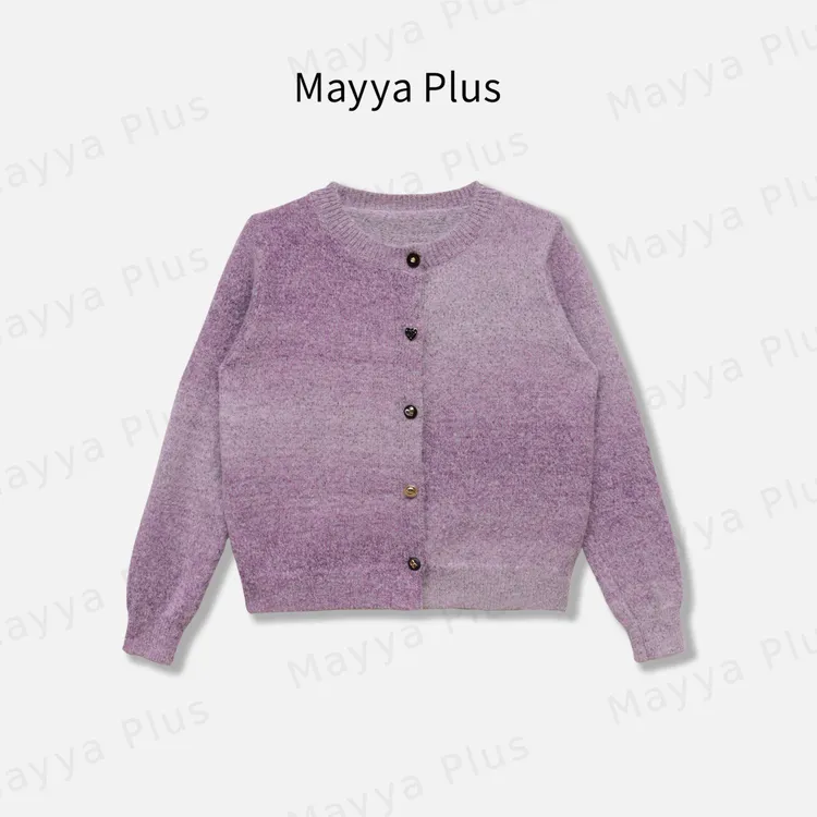【暖遇】Mayya Plus麦芽定制秋冬渐变流光风针织开衫女外套32537261