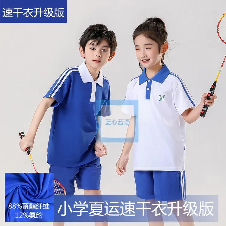 蓝心蓝语【小学夏速干衣升级版】深圳校服速干POLO衫凉感抗菌运动服
