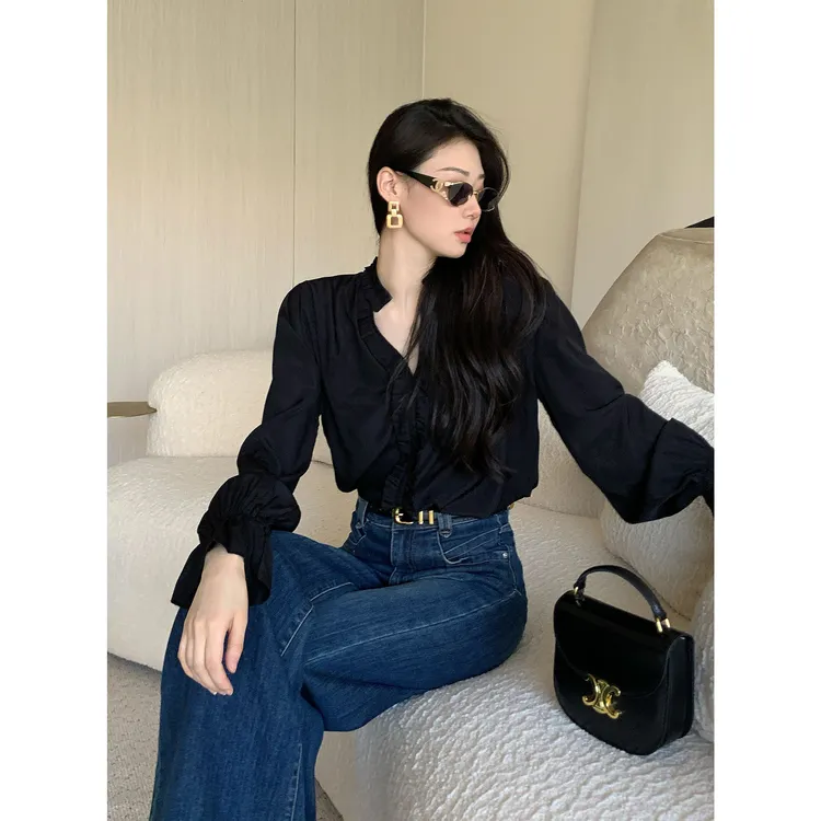 JIJINQI秋季新款时尚休闲气质衬衣设计感衬衫上衣女JD09CZPT1709