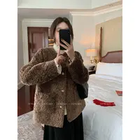 现货大婉酱微胖定制【迪绒外套】法式高级感时髦毛毛一体外套 0470D