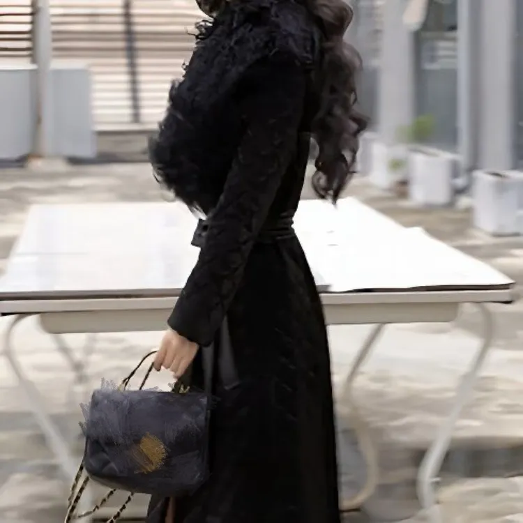 新款个性连帽拼接印花宽松时髦棉服