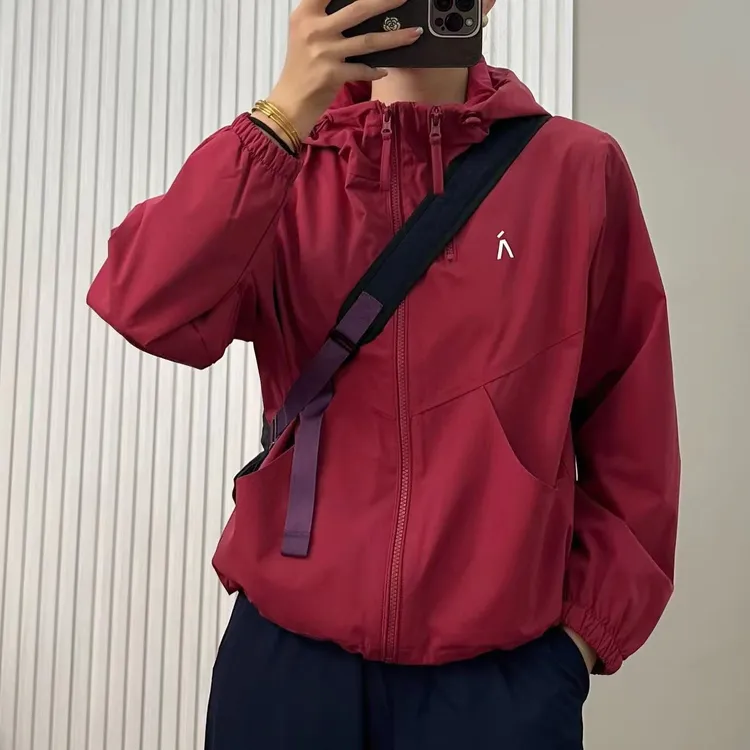 Lesacha澜石!防水小众设计感双拉链短款连帽宽松百搭外套 24236商品图