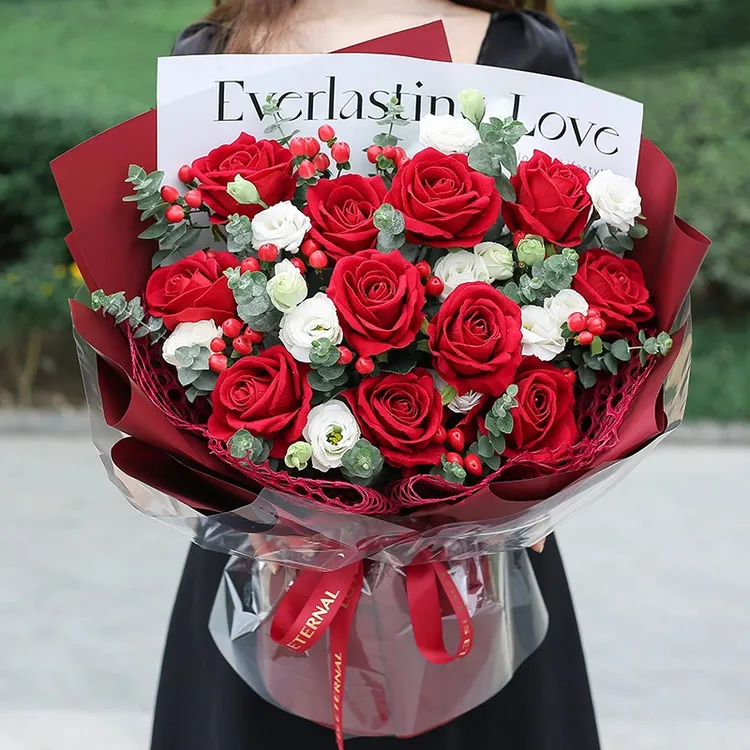 【一心一意】11朵红玫瑰鲜花花束·送女友老婆生日礼物·同城花店配送