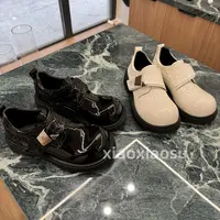 小小苏【XECX23008】时尚复古厚底英伦风圆头小白鞋春季百搭低帮