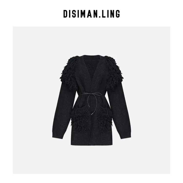 迪丝嫚苓多色毛衣外套显瘦气质长袖针织时尚小众优雅感原创风设计