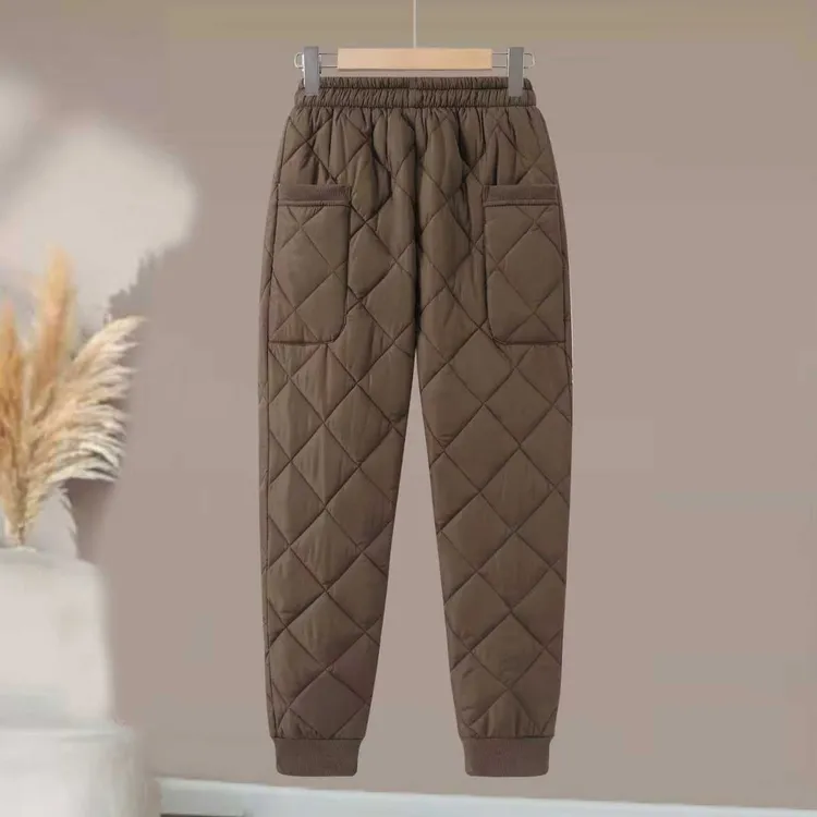 2025冬季女士外穿高腰夹棉裤哈伦裤灯笼裤厚款束脚保暖裤棉裤