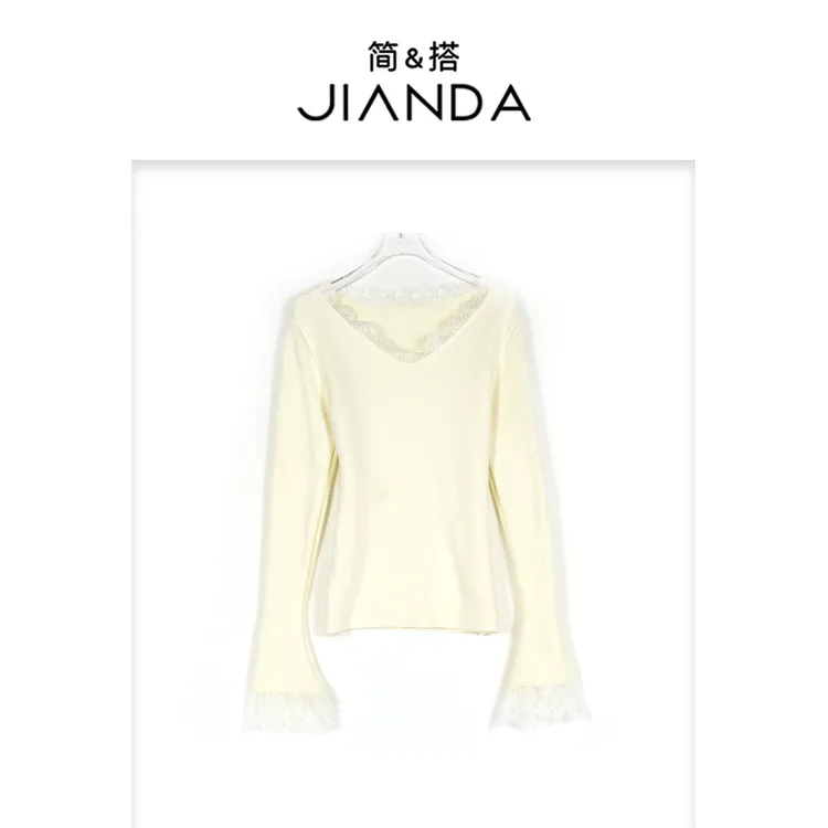 简&搭【千屿Sheila】加绒蕾丝上衣253-SY/1027-25222
