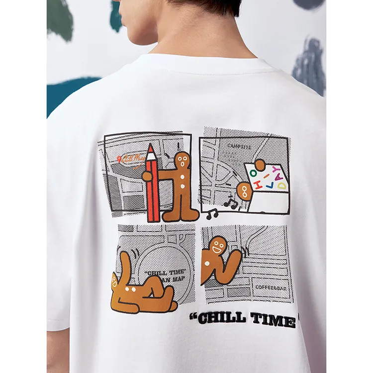 [商场同款]GXG男装 圆领T恤联名印花短袖针织25夏新品#G25X442097