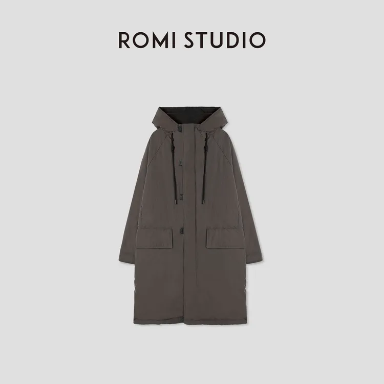 ROMI STUDIO“温暖过冬”白鹅绒高克重双面穿长款羽绒服 441Y3064