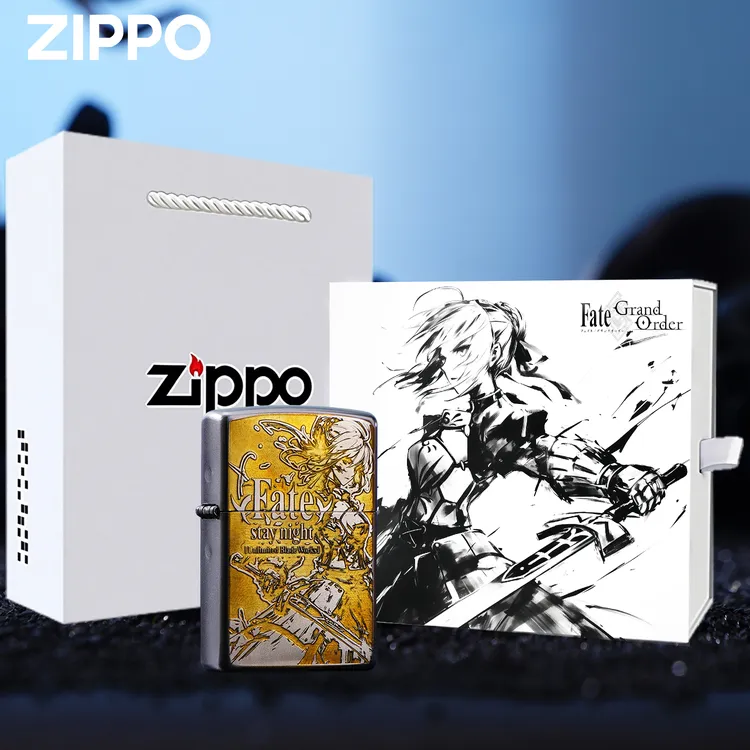 zippo打火机fate saber三面精雕 防风煤油打火机送男友礼物DYH1X1