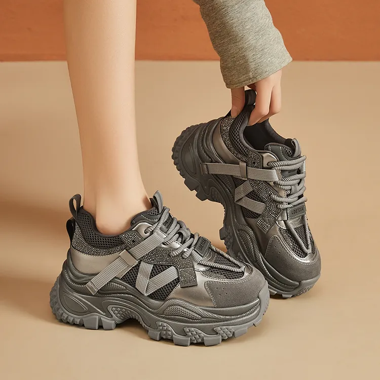 玛古芭复古老爹鞋女夏季新款网面跑步鞋春轻便透气运动休闲女鞋