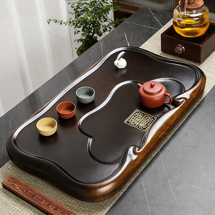 至作2025年新款黑檀木茶盘家用整块实木茶海茶台原木花梨托盘简约