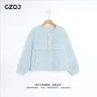 老琴私服【绒绒软糖】琥珀流光风100羊毛爱心纽扣外套女秋冬款 906