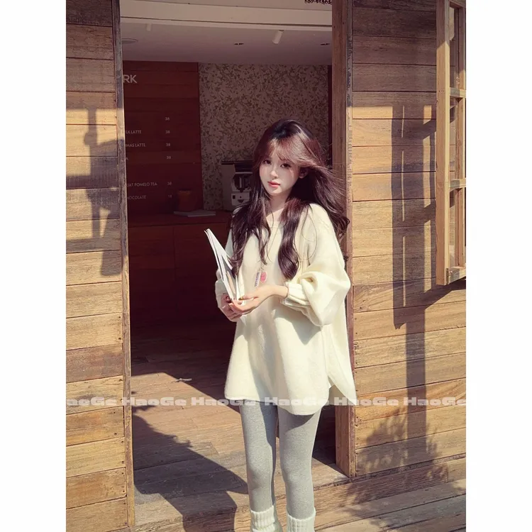 浩哥严选●秋冬搭子HGQ5MY3715A毛衣预显瘦长袖宽松套头圆领慵懒风