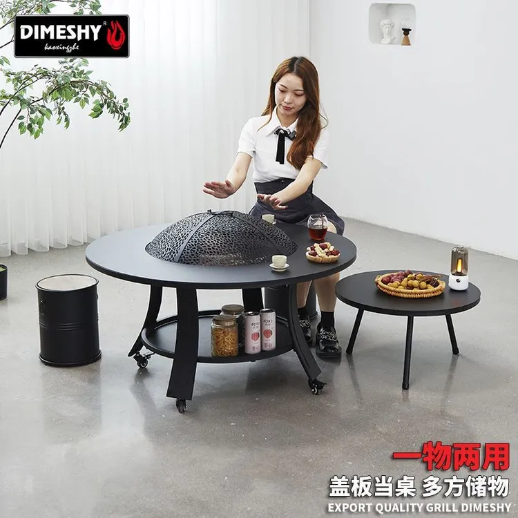 新疆西藏包邮围炉煮茶家用烧烤桌室内取暖炉庭院烧烤炉烤火盆户外