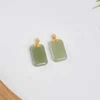 L【玉氏珠宝】925银和田玉吊坠-约25*16*5mm 多样性发一 CAN061045