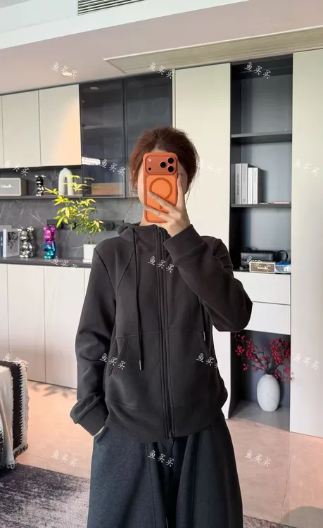 2025秋季立领连帽双头拉链抽绳鱼骨长袖百搭显瘦双面德绒卫衣