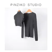 pinziko邂逅~天丝羊毛针织衫女新款百搭显瘦修身长袖打底衫TJF504