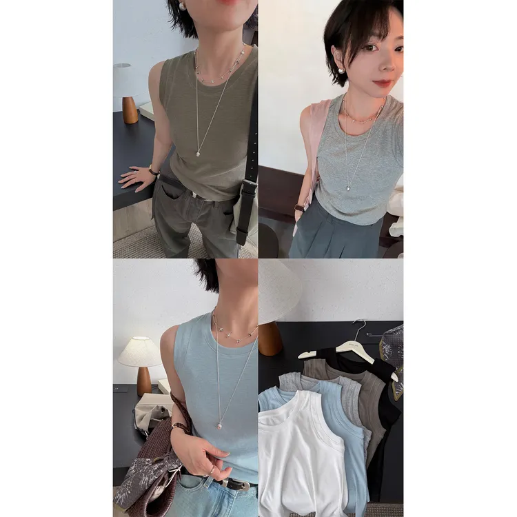苏安家“每日背心”巨显瘦 肩部超有设计感 优可丝凉爽弹力打底背心