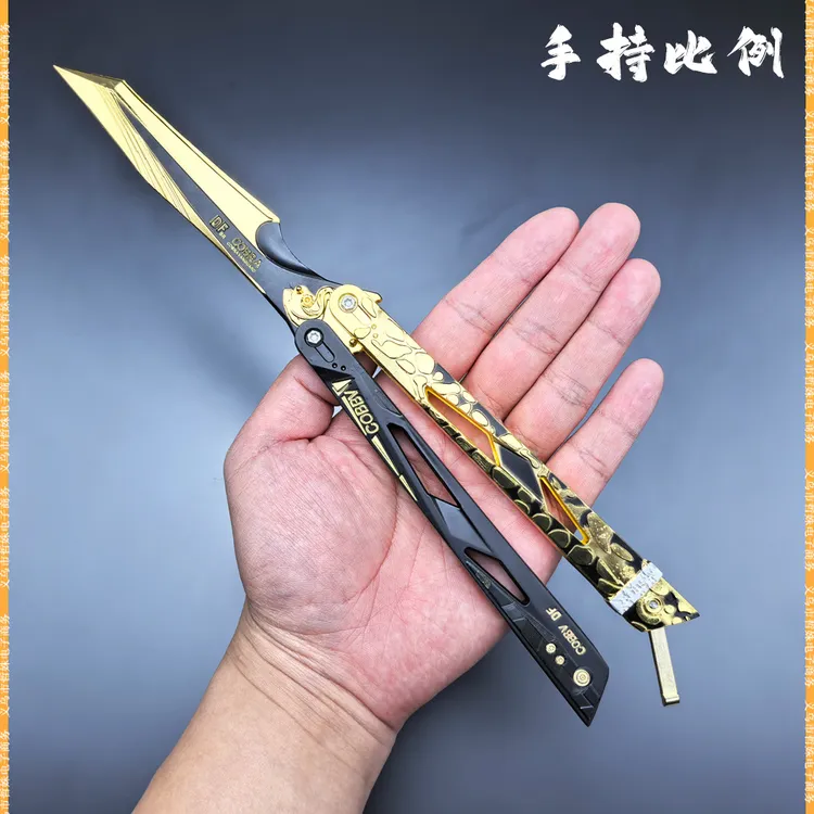 金属工艺品鼠鼠得吃吃鸡撤离行动大号影锋蝴蝶刀火焰刀武器模型