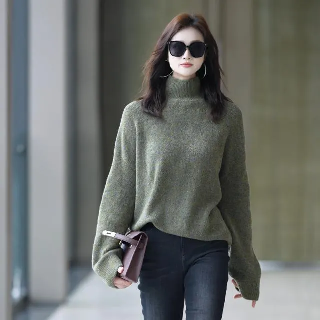 GIRDEAR/哥弟秋冬新款时尚洋气针织衫加厚半高领宽松毛衣138003