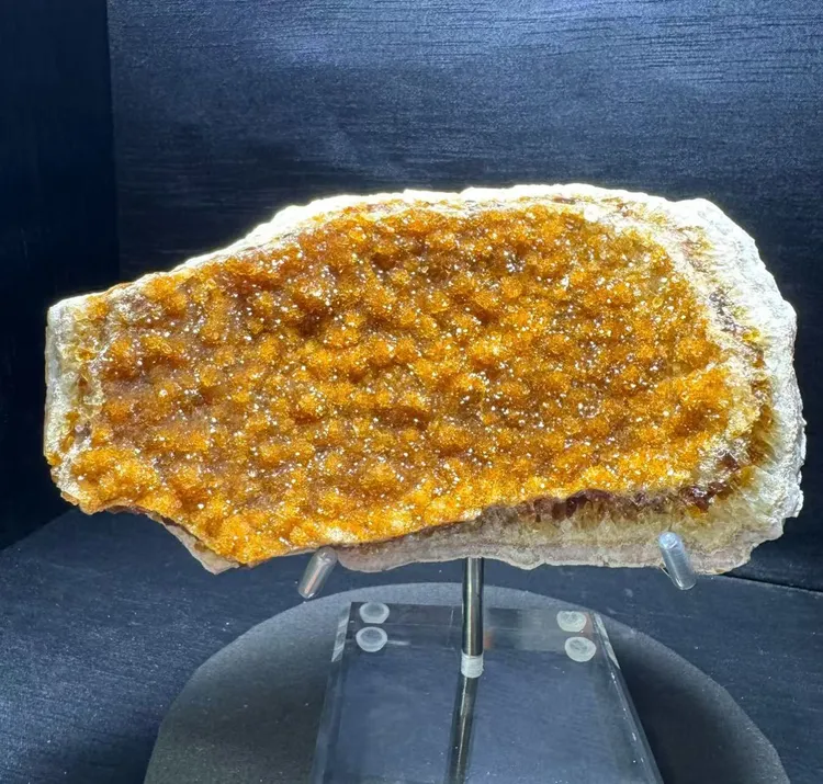 巴西原矿暴力黄黄水晶软糖摆件晶牙超闪亮