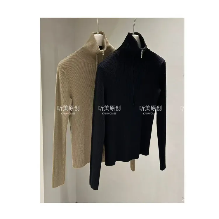 【媚儿M潮馆】原创 极简ANDI丝立领针织打底