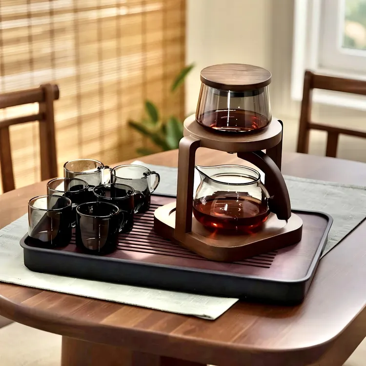 家用高档茶水分离泡茶壶大气飘逸杯茶具泡茶杯磁吸茶具高硼硅玻璃商品图