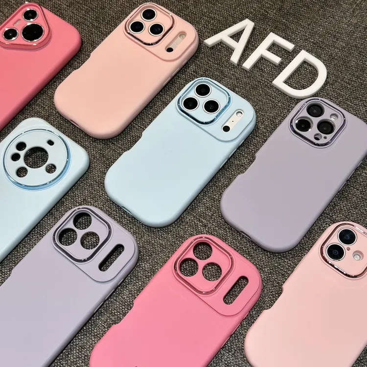 SMBLCE纯色护镜框适用苹果16/17手机壳iPhone15小米14vivoppo华为