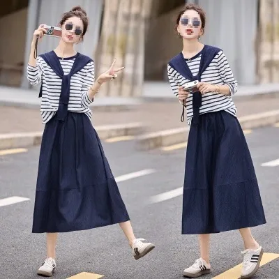 韩系早秋穿搭一整套姐系贵感气质棕色西装外套短裙感套装