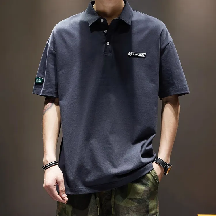 U&PURA夏季潮牌短袖POLO衫男宽松大码上衣服日系潮流休闲翻领男装